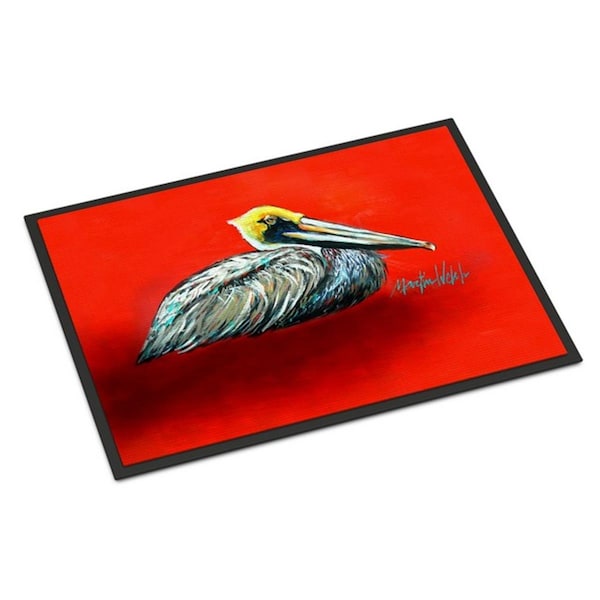 Carolines Treasures Sitting Brown Pelican Indoor or Outdoor Mat, 18 x 27 in. MW1232MAT - main